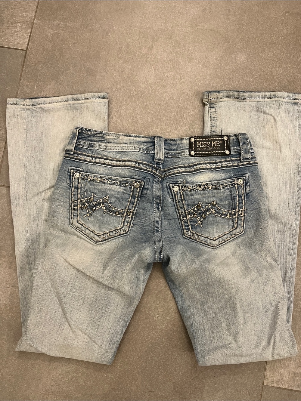 Miss Me Light Blue Studded & Embroidered Men’s Jeans